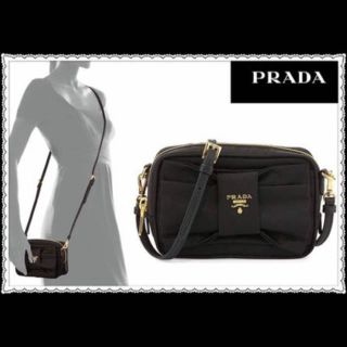 プラダ(PRADA)のプラダ ナイロン ブラック リボン ショルダーバック 完売 新品未使用 今月末(ショルダーバッグ)