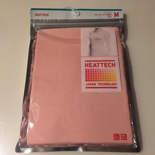 ユニクロ(UNIQLO)のユニクロ ヒートテック クルーネック長袖M ピンク(アンダーシャツ/防寒インナー)