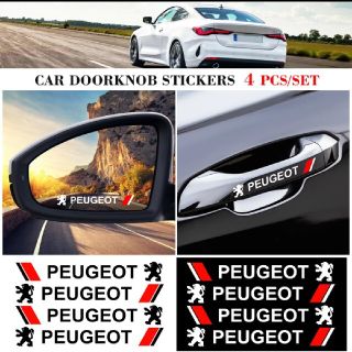 プジョー(Peugeot)のプジョー ドアハンドルステッカー4pブラックorシルバー(車外アクセサリ)