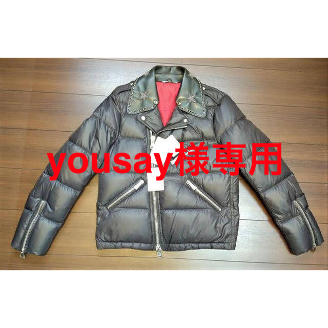 定価33万円　未使用 ヴァレンティノ ダウン×レザー　ライダース　48