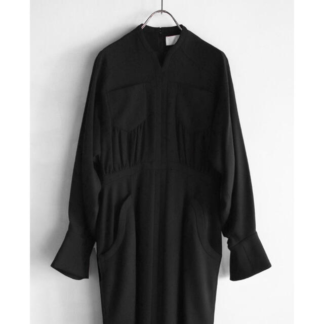 mame(マメ)のマメクロゴウチ　Wool Georgette Flare Dress black レディースのワンピース(ロングワンピース/マキシワンピース)の商品写真