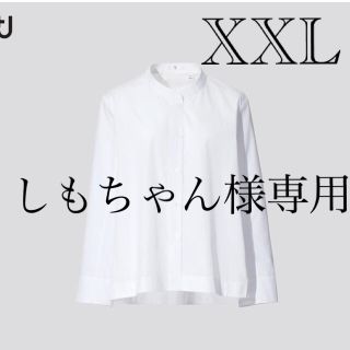 ユニクロ(UNIQLO)の新品　UNIQLO  +Ｊスーピマコットンシャツジャケット　白XXL(シャツ/ブラウス(長袖/七分))