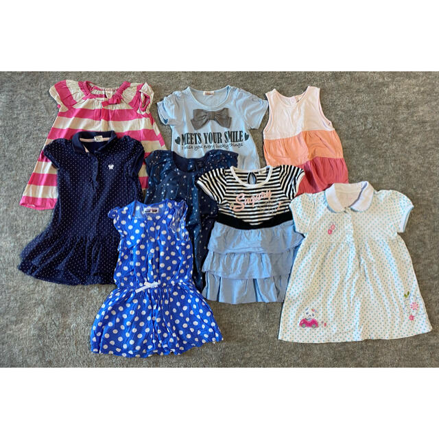 Branshes(ブランシェス)の90 半袖 ワンピース ブランシェス H&M babyGap 等 8枚 セット キッズ/ベビー/マタニティのキッズ服女の子用(90cm~)(ワンピース)の商品写真