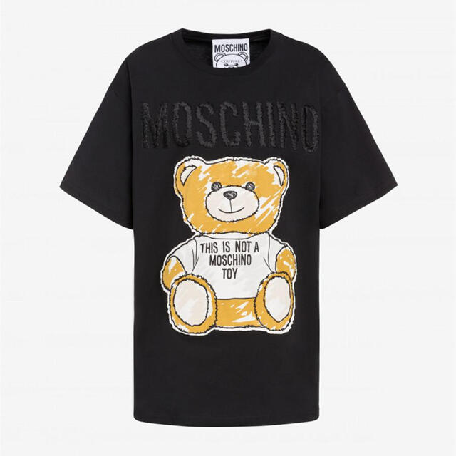 MOSCHINO ジャージー Tシャツ ベア 刺繍 ブラック M | chicshabu.com