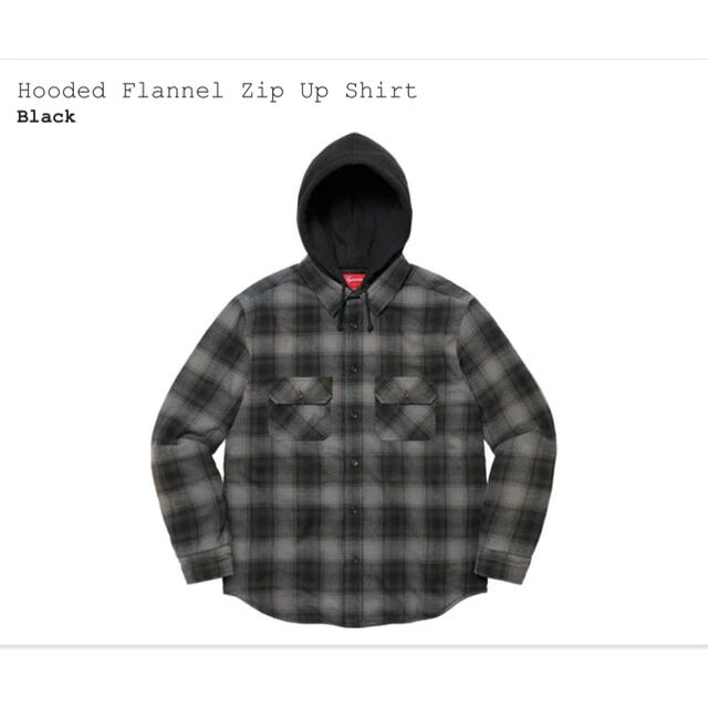 Supreme(シュプリーム)のSupreme Hooded Flannel Zip Up Shirt 黒L メンズのトップス(シャツ)の商品写真