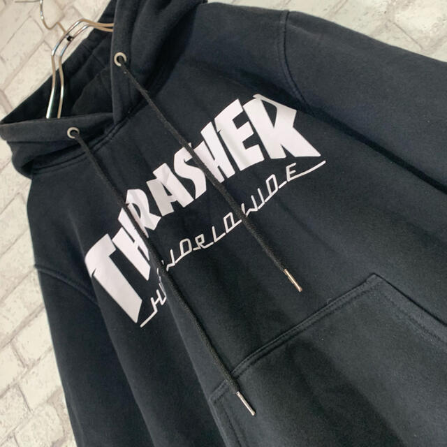 ストリートに！THRASHER スラッシャー ビッグロゴ プルオーバー パーカー