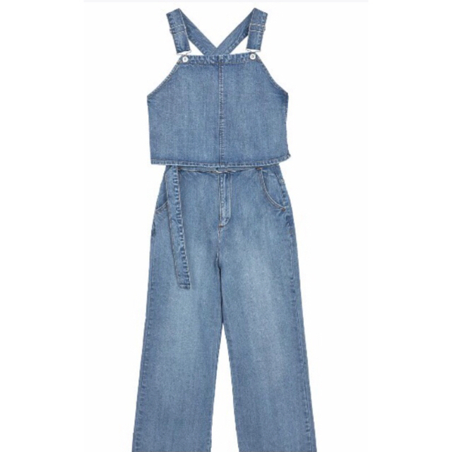 Ameri◆SET UP DENIM OVERALL ブルー 25インチ
