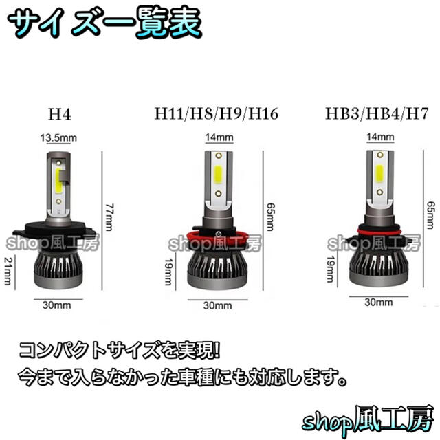 16000lm‼️HB3✨LEDバルブ 超明るい HID超え‼️【他形状あり】