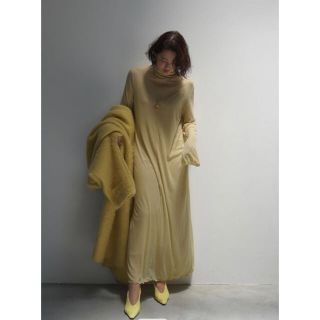 トゥデイフル(TODAYFUL)の☆むむ様専用☆ETRE TOKYO シアータートルカットワンピース yellow(ロングワンピース/マキシワンピース)