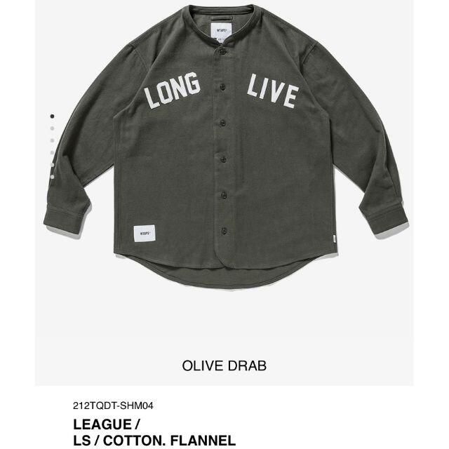 OLIVE DRAB S 21AW WTAPS LEAGUE / LS / CO