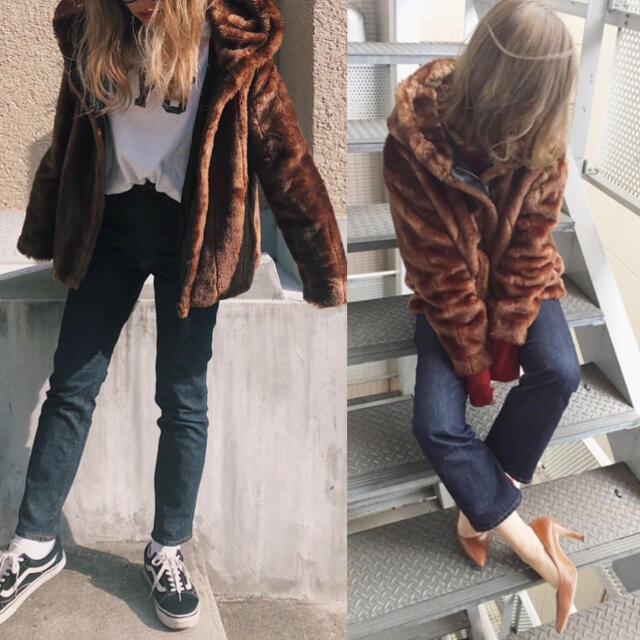 ✴︎即完売 ZARA ザラ フェイクファーショートコート XS チョコレート 9