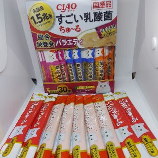 イナバペットフード(いなばペットフード)のすごい乳酸菌ちゅーる　総合栄養食バラエティー　30本とお任せ10本計40本いなば(猫)