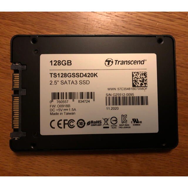 Transcend(トランセンド)の　値下げ！TS128GSSD420K スマホ/家電/カメラのPC/タブレット(PCパーツ)の商品写真