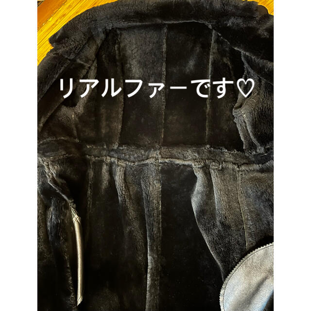 本物の暖かさ フランス製 本革 ムートンコート ダークブラウン スキンバーリー