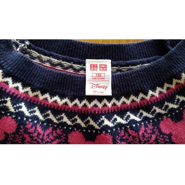 UNIQLO(ユニクロ)の女児　ディズニーニット　130 キッズ/ベビー/マタニティのキッズ服女の子用(90cm~)(ニット)の商品写真