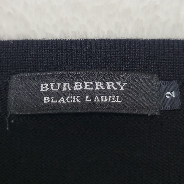 BURBERRY BLACK LABEL(バーバリーブラックレーベル)のバーバリー ブラックレーベル　チェック柄 長袖 ニットセーター 羊毛 サイズ2 メンズのトップス(ニット/セーター)の商品写真