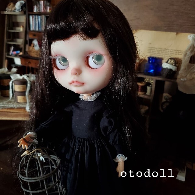 otodoll 黒髪ロング 病み系 カスタム アイシードール 白まつげ ブライス