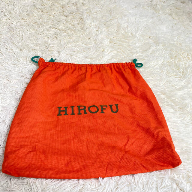 HIROFU ミニリュック 巾着 Hロゴ ゴールド金具 グリーン シボ革 レディースのバッグ(リュック/バックパック)の商品写真