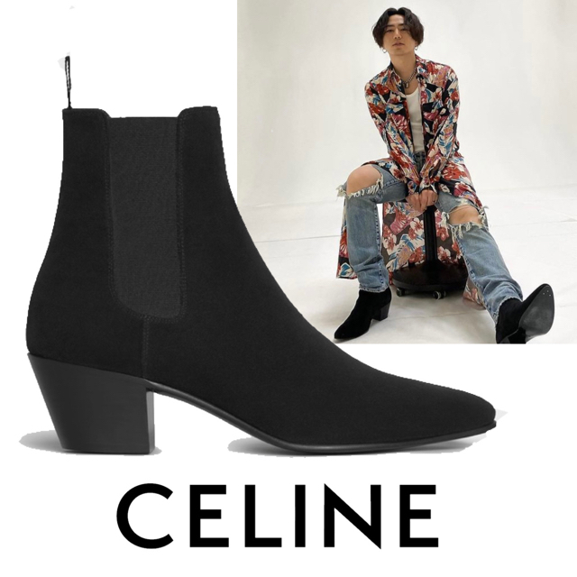 レビューで送料無料】 celine - 42 スエードカーフスキン / チェルシー