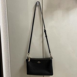 コーチ(COACH)のcoach ダブルファスナー クロスボディー ショルダーバッグ 黒(ショルダーバッグ)