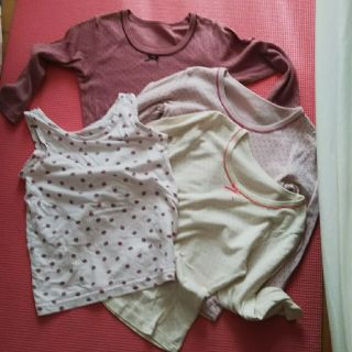 ニシマツヤ(西松屋)の【女児】USED 長袖肌着３枚+夏用タンクトップ１枚(110)(下着)