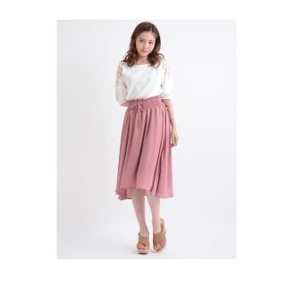 マジェスティックレゴン(MAJESTIC LEGON)のMAJESTIC LEGON ウエストシャーリングヘムスカート D／ピンク(ひざ丈スカート)