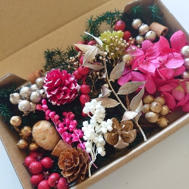 花材］クリスマスカラー 花材詰め合わせ