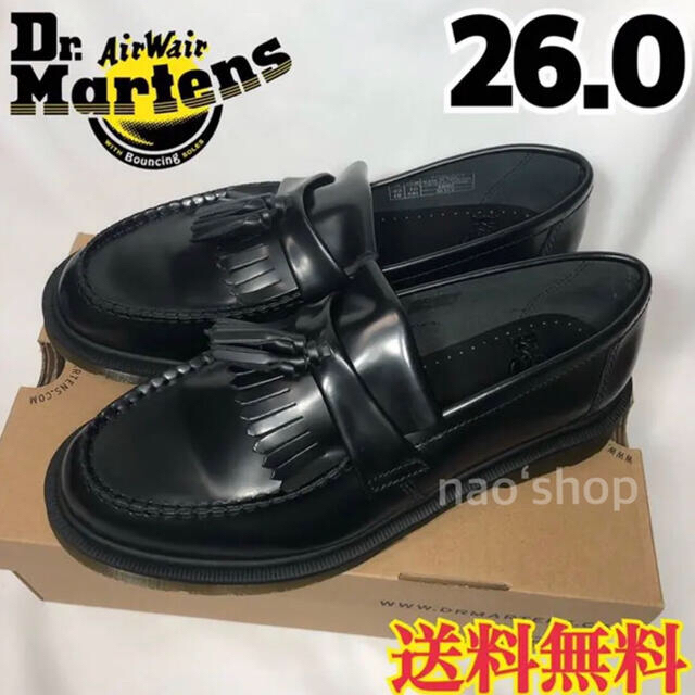 Dr.Martens(ドクターマーチン)の【新品】ドクターマーチン エイドリアン タッセル ローファー ブラック 26.0 メンズの靴/シューズ(ドレス/ビジネス)の商品写真