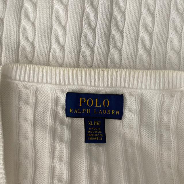 POLO RALPH LAUREN(ポロラルフローレン)のラルフローレン　カーディガン　白 キッズ/ベビー/マタニティのキッズ服女の子用(90cm~)(カーディガン)の商品写真