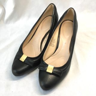 ロックポート(ROCKPORT)の美品 ROCKPORT レザー ハイヒール パンプス 黒 ブラック 24.0(ハイヒール/パンプス)