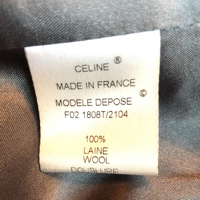 celine(セリーヌ)の断捨離セール　美品　CELINE セリーヌ　ヘリンボーン　ロングコート レディースのジャケット/アウター(ロングコート)の商品写真