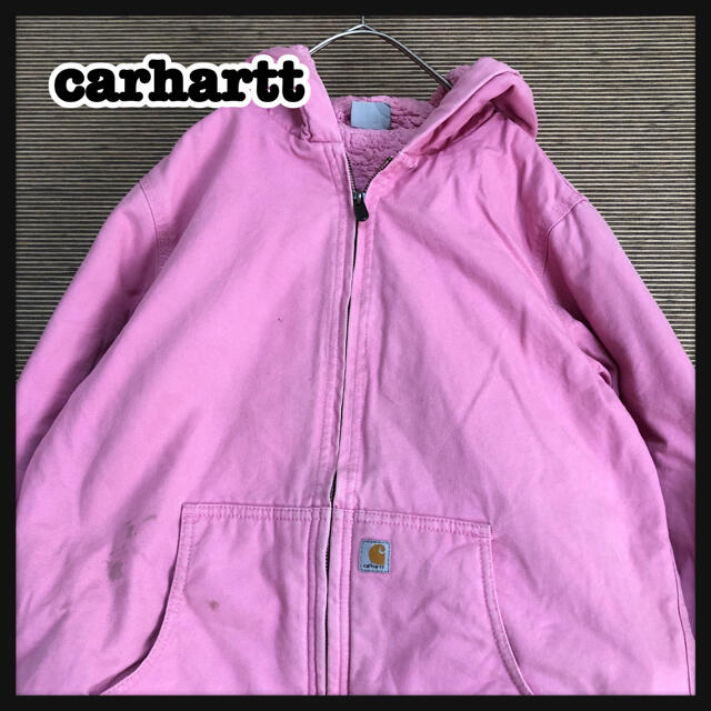 【カーハート】アクティブジャケット　裏ボア　ピンク　子供　織りタグ　激レアZ | フリマアプリ ラクマ