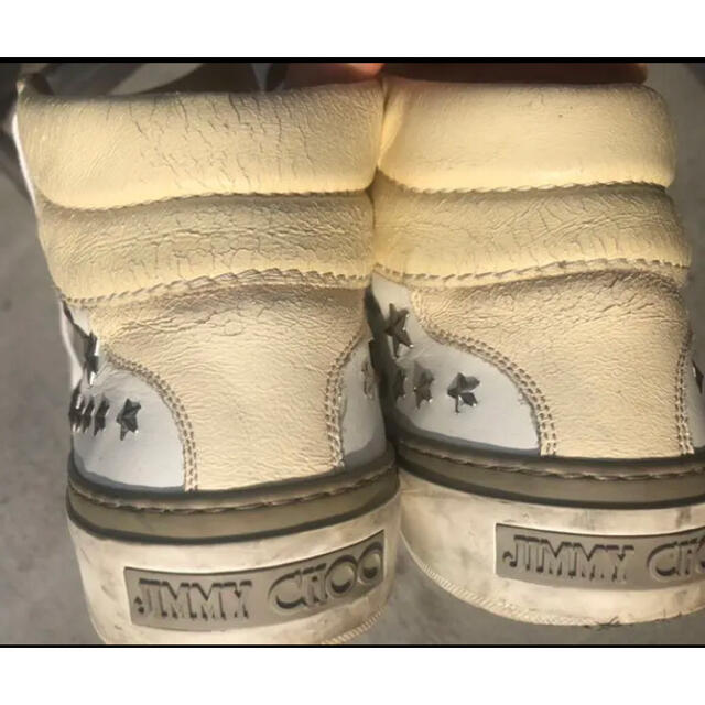 JIMMY CHOO(ジミーチュウ)のジミーチュウ　スニーカーハイカット　白　26.5cm メンズの靴/シューズ(スニーカー)の商品写真