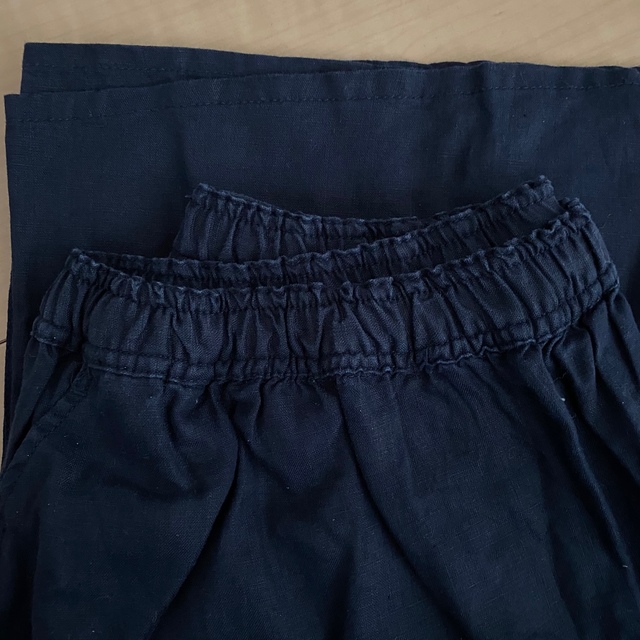 MUJI (無印良品) 無印良品 リネンスカート ロング 紺 ネイビーの通販 by どん 無印良品 2WAY ベアトップ スカートM-L 紺色 ネイビー 綿麻