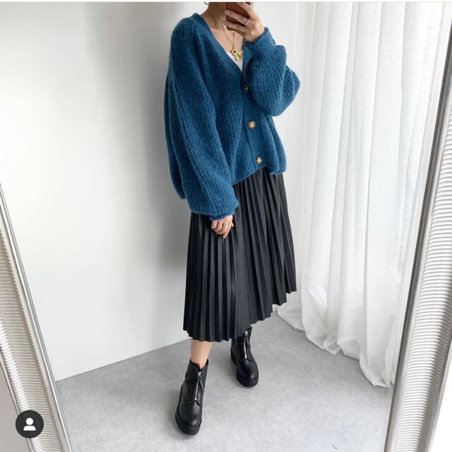 ZARA 裏編みニットカーディガン　ブルー　値下げ