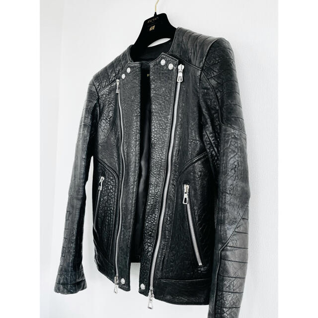 BALMAIN - 新品 希少 BALMAIN×H&M ライダース ジャケット 羊皮 44