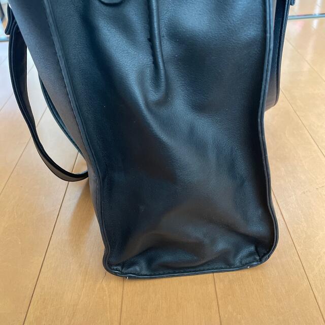 トートバッグ 黒 合皮 鞄 レディースのバッグ(トートバッグ)の商品写真