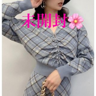 エイミーイストワール(eimy istoire)のeimy パンセチェックニットカーディガン🌸新品(カーディガン)