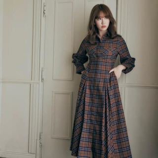 フレイアイディー(FRAY I.D)のherlipto Checkered Pleats LongShirtDress(ロングワンピース/マキシワンピース)