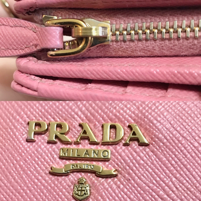 PRADA(プラダ)のももゆこ様専用  プラダ PRADA サフィアーノ 二つ折り財布 ペタロピンク レディースのファッション小物(財布)の商品写真