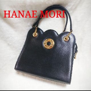 ハナエモリ(HANAE MORI)のハナエモリ HANAE MORI 黒のハンドバッグ  森英恵  フォーマル(ハンドバッグ)