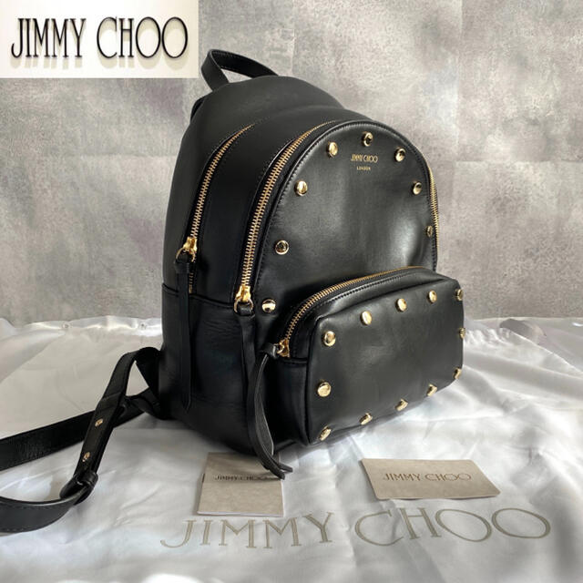 【Jimmy Choo】ジミーチュウ スタッズ ロケット ナッパレザー リュック