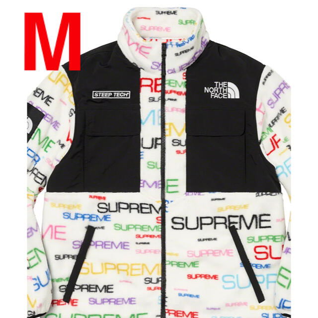 Supreme north face fleece white L