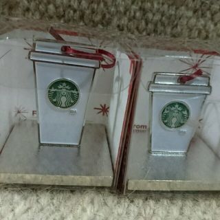 スターバックスコーヒー(Starbucks Coffee)のスターバックス スタンプオーナメント白2種類(その他)