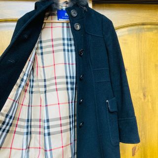 バーバリーブルーレーベル(BURBERRY BLUE LABEL)の【激レア】バーバリーブルーレーベル ファーコート ノバチェック BURBERRY(ロングコート)