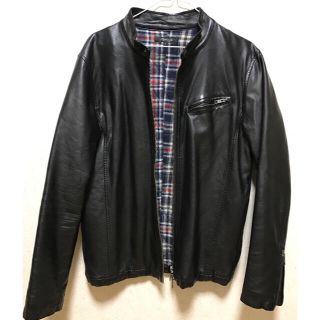 ユナイテッドアローズ(UNITED ARROWS)のUNITED ARROWS ライダースジャケット レザージャケット ブラック(ライダースジャケット)