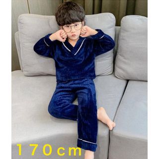 新品 キッズ パジャマ 寝間着 セットアップ ネイビー 男の子 170cm(パジャマ)