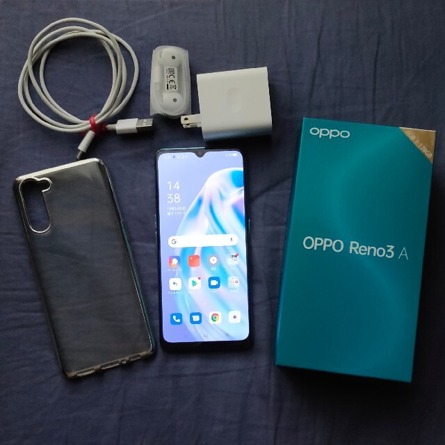 OPPO Reno3 A（SIMフリー版）白　画面に浅傷有　箱・付属品有