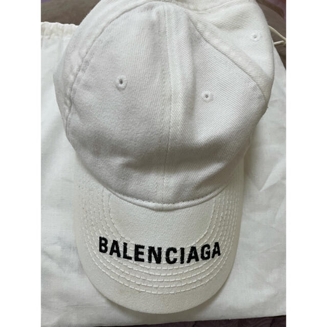 バレンシアガbalenciaga ロゴキャップ ホワイト白L