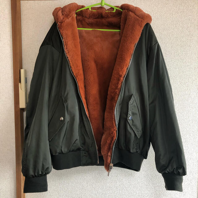 ZARA TRFリバーシブル ボア オーバーサイズ MA-1 ブルゾン